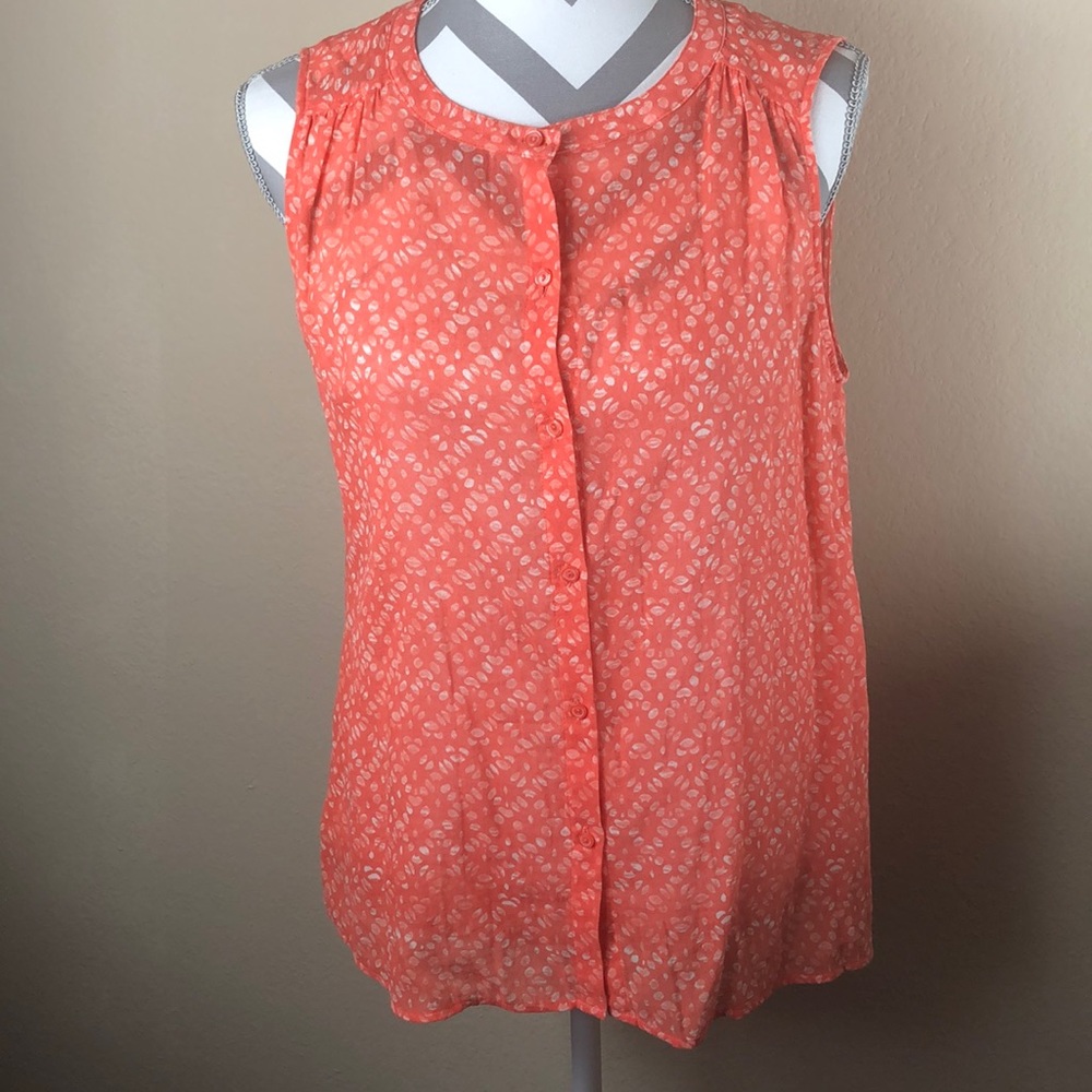 Ann Taylor Loft women button up sleeveless blouse